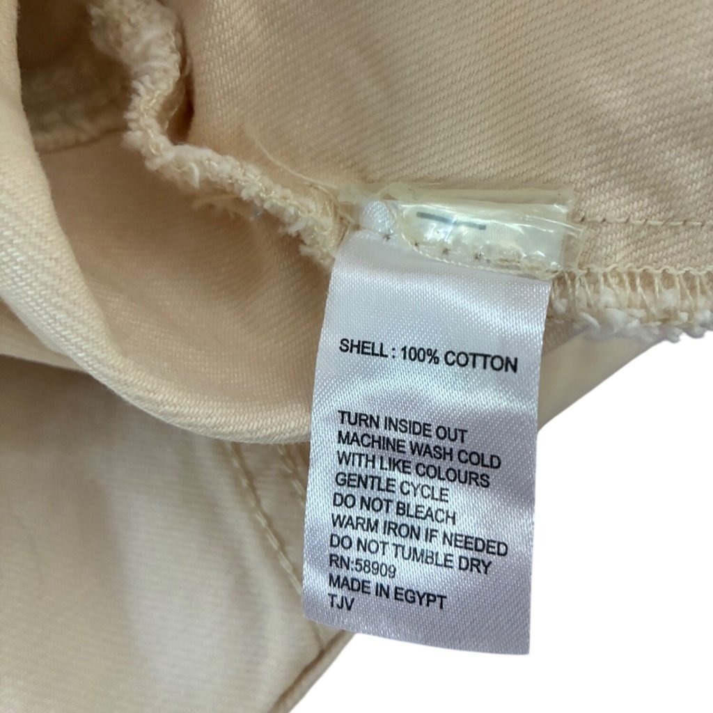 Nwt Gianni Bini Womens Cropped Denim 100% Cotton Jacket M Bone Beige Button Read — image 7 of 8